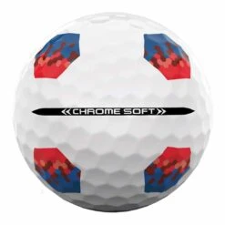 Callaway Chrome Soft TruTrack Red/Blue Golf Balls -COB Golf Club Shop callaway 2023 chrome soft red blue trutrack golf balls side stamp itempicture