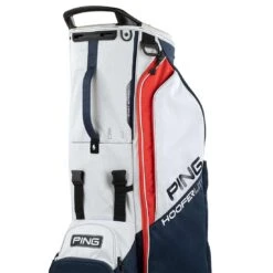 Ping Hoofer Lite Stand Bag -COB Golf Club Shop ping 2023 hoofer lite stand bag navy platinum red detail3 itempicture