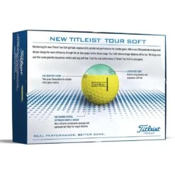 Titleist Tour Soft Yellow Personalized Golf Balls -COB Golf Club Shop titleist 2022 tour soft yellow golf balls back itempicture