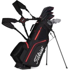 Titleist Hybrid 5 Stand Bag -COB Golf Club Shop titleist 2023 hybrid 5 stand bag black black red straps itempicture