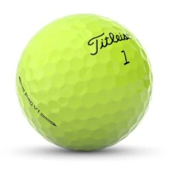 Titleist Pro V1 Yellow Personalized Golf Balls -COB Golf Club Shop titleist 2023 pro v1 yellow golf balls ball angle itempicture 1